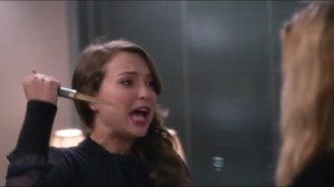 Power- Christy unhinged and about to stab Monica