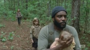 Inmates- Tyreese with Lizzie, Mika and Judith- AMC, The Walking Dead