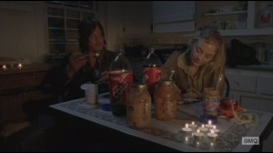 Alone- Beth writes thank you note while Daryl eats