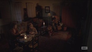 The Grove- Group settles in living room