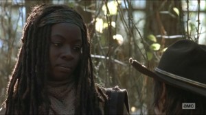 A- Michonne tells Carl how he, Andrea and the others brought her back