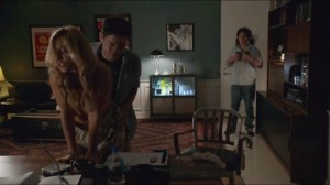 Dicks- Levon walks in on the director giving it to Melanie