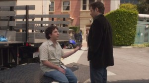 Julia- Levon and Hank talk in studio lot