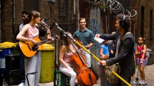 Begin Again- Recording album in an alley