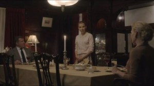 Kyrie Eleison- Dinner with the Palmateer Family- Anne, played by Melinda Page Hamilton, Rose, played by Ana Valentine Walczak, and Paul, played by Larry Poindexter