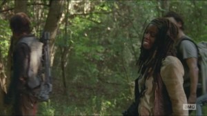 Strangers- Michonne doesn't have a sword anymore