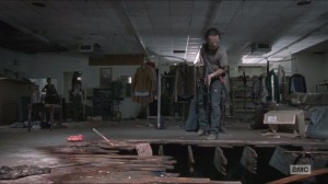 Strangers- Rick and company find the food bank and walkers