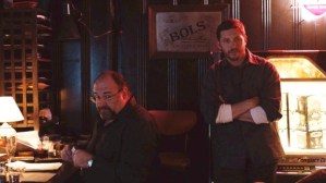 The Drop- Bob, played by Tom Hardy, and Marv, played by James Gandolfini