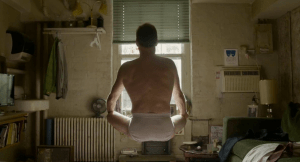 Birdman- Riggan Thompson, played by Michael Keaton, meditating