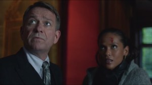 Lovecraft- Alfred greets Larissa Diaz, played by Lesley-Ann Brandt, who recognizes Selina