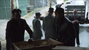 Penguin's Umbrella- Butch and Falcone's men stop Maroni's gun truck