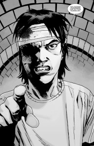 The Walking Dead #135- Carl says 'fuck' three times in one sentence