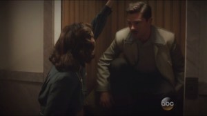 The Blitzkrieg Button- Peggy sneaks Howard up in a lift