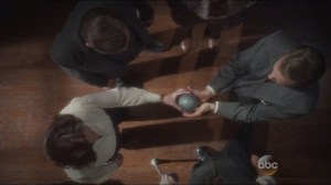 Snafu- Peggy gives Dooley the orb containing Steve Rogers' blood