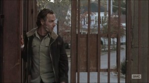 Conquer- Rick notices the gate left wide open