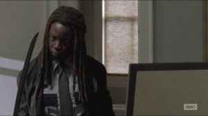 Forget- Michonne in her constable uniform