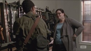 Forget- Sasha checks out a gun, Olivia asks her about bringing back a boar's leg