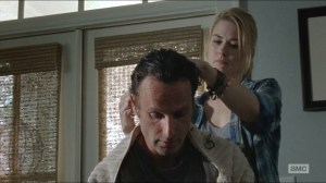 Remember- Jessie cuts Rick's hair