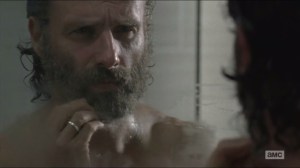 Remember- Rick prepares to shave the beard