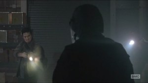 Spend- Aiden shoots at protected walker