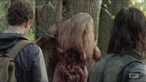 Try- Aaron and Daryl find a woman tied to a tree