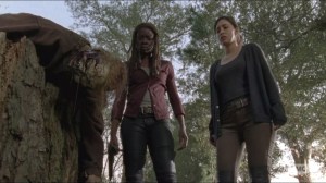 Try- Michonne and Rosita find a walker executed by Sasha