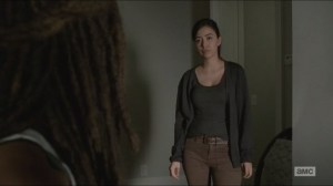 Try- Rosita fills Michonne in on Tara's condition