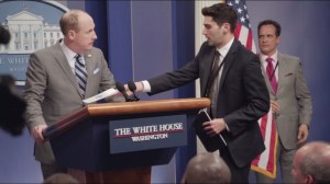 Data- Aide delivers a new statement to Mike about Dan's firing