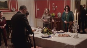 Mommy Meyer- Dinner with friends, Anna, played by Suzy Nakamura, Deborah, played by Mo Gaffney, and Patricia Kalembar