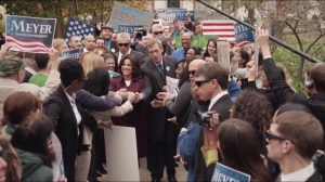 Storms and Pancakes- Selina and Tom greet voters in Pennsylvania