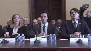 Testimony- Amy, Dan, and Jonah testify before the committee, Amy turns nouns into verbs