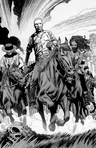 The Walking Dead #142- Rick, Michonne, Andrea, and Dante ride off to find Carl