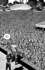 The Walking Dead #143- Alpha shows Rick a horde of roamers