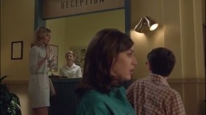 Parliament of Owls- Libby tells the receptionist, played by Lashette Showers, that they’ve been waiting for a whole goddamn hour