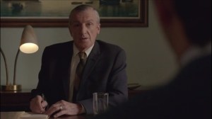 Three's a Crowd- Harry Vetters, played by Christopher Grove, interviews Bill