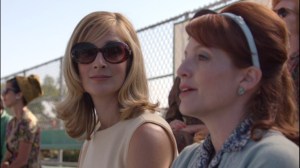 Two Scents- Libby and Eunice, played by Samantha Klein, watch the game