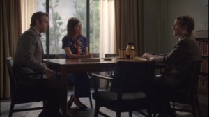 Under Influence- Bill and Virginia speak with a Little, Brown representative- Bob Drag, played by Danny Jacobs, about book sales