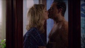 Through a Glass, Darkly- Libby and Paul kiss in the shower