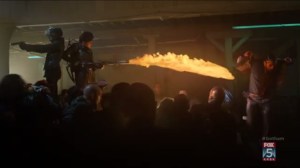 By Fire- Selina and Bridgit hold up a gathering