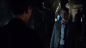 Knock, Knock- Bruce speaks to Jim at the police department after the massacre