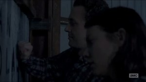 Now- Aaron and Maggie scrub Nicholas and Glenn's names from the wall