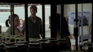 Now- Spencer tells the townspeople to stop taking supplies