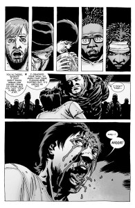 The Walking Dead #100- Glenn's still alive after being hit with Lucille