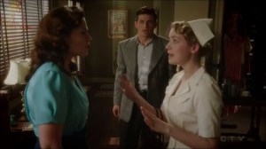 A View in the Dark- Violet, played by Sarah Bolger, invites Peggy to join her and Daniel for dinner