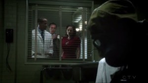 The Lady in the Lake- Jason, Edwin, and Peggy watch the clean-up of Dr. Meltzer's body