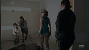 No Way Out- Eugene, Rosita, and Tara see that Carol has awaken