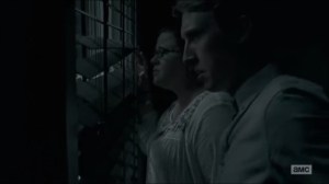 No Way Out- Olivia and Eric watch Rick tear down the walkers