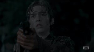 No Way Out- Ron points a gun at Rick