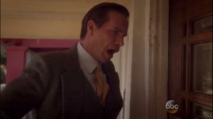 Smoke and Mirrors- Jarvis fakes an American accent and pretends to call out Hunt