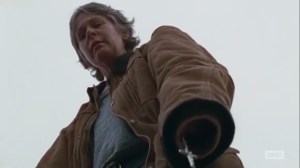 East- Carol about to kill a batch of Saviors